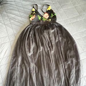 Embroidered midi dress